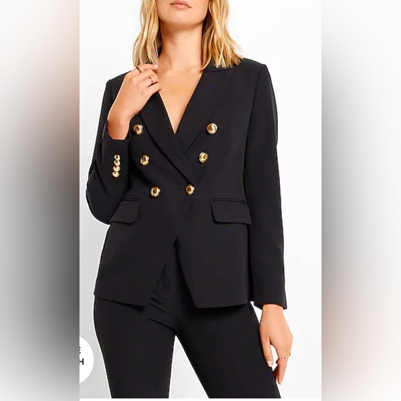 Express Wool Blend Double Breasted Novelty Button Blazer NEW ⭐️ - Picture 4 of 16